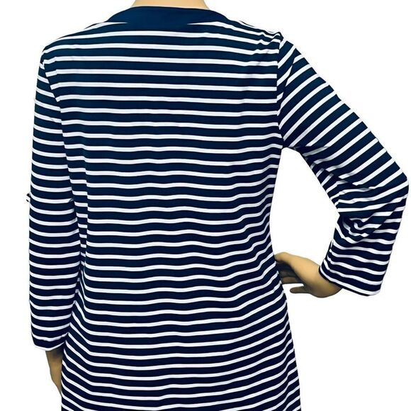 Lands’End Dress Resort Nautical Stripes Swim Cover Up Nylon/Spandex NWOT - Picture 7 of 12